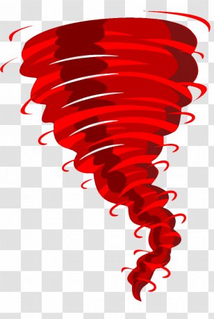 Tornado Clip Art - Silhouette - Hand Painted Red Hurricane Transparent PNG