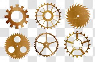 Clip Art Steampunk Gear Vector Graphics - Gold Gears Transparent PNG