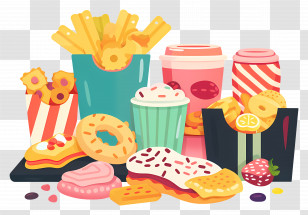 Snacks - Assorted Fast Food And Snacks Transparent PNG