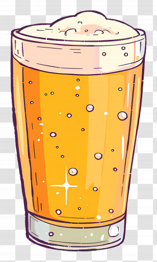 Beer - Illustration Of A Glass Of Beer With Foam Transparent PNG