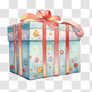 Christmas Gift Box - Festive Gift Box With Colorful Design Transparent PNG