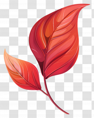 Red Leaf Clipart - Red And Orange Autumn Leaves Illustration Transparent PNG