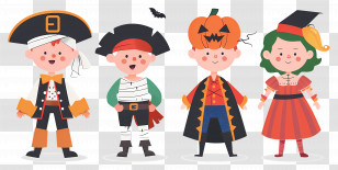Halloween Kids - Children Dressed In Halloween Costumes Transparent PNG