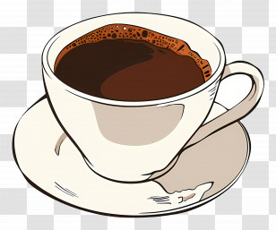 Americano Coffee - Stylish Coffee Cup With Foam Illustration Transparent PNG