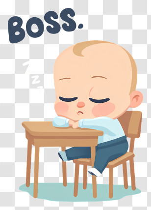 Boss Baby Sleeping - Sleeping Baby Boss At Desk Transparent PNG