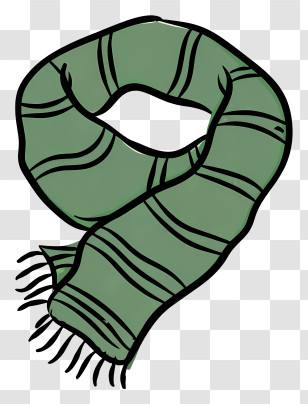 Green Striped Scarf - Green Striped Scarf Transparent PNG