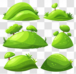 Grass Hill - Cartoon Green Hills And Trees Transparent PNG