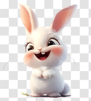 Quirky Bunny - Cartoon Rabbit With Big Ears Transparent PNG