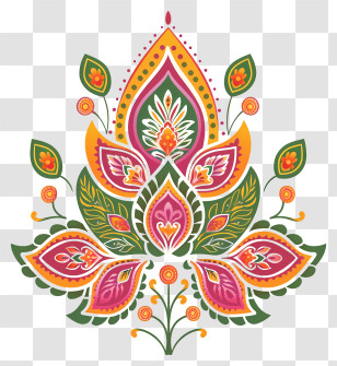 Mehndi - Bright And Colorful Floral Mandala Transparent PNG