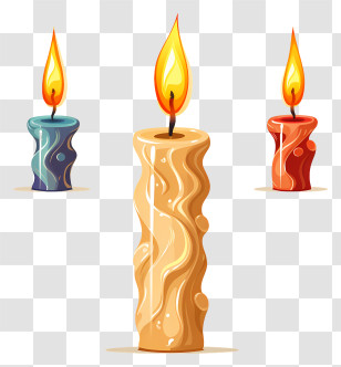 Candles - Decorative Candles With Glowing Flames Transparent PNG