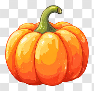 Pumpkin Icon - Orange Pumpkin With Green Stem Transparent PNG