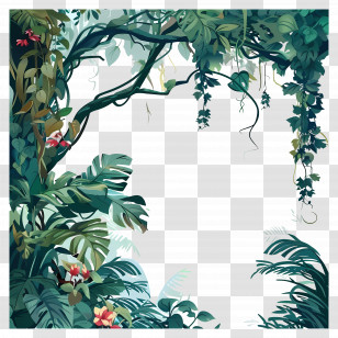 Vines Jungle - Jungle Frame Illustration Transparent PNG