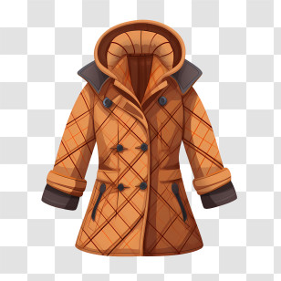 Winter Coat - Stylish Orange Winter Coat With Hood Transparent PNG