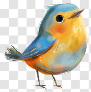 Whimsical Bird - Cute And Colorful Bird Illustration Transparent PNG