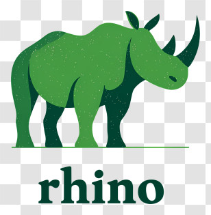 Rhino Logo - Green Stylized Rhino Transparent PNG