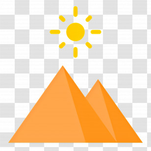 Pyramid - Stylized Illustration Of Pyramids And Sun Transparent PNG