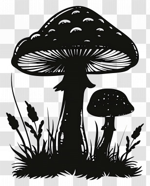 Mushroom Silhouette - Mushroom Silhouette Art Transparent PNG