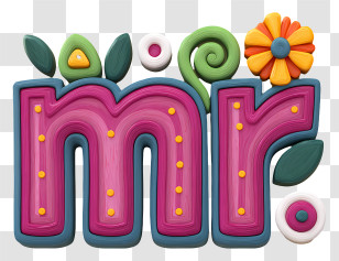Mr Logo - Playful 'mr.' Colorful Lettering Transparent PNG