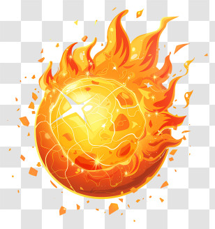 Fireball - Fiery Orange Fireball Illustration Transparent PNG