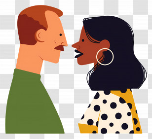 Man And Woman - Cartoon People In Conversation Transparent PNG