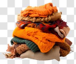 Knit Sweaters - Stack Of Warm Autumn Sweaters Transparent PNG