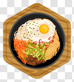 Thai Food - Korean Bibimbap With Vegetables And Egg Transparent PNG