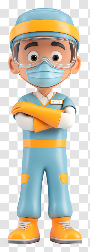 Doctor Wearing Ppe Kit - Surgeon In Protective Gear Transparent PNG