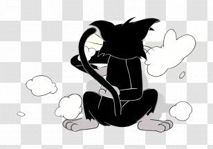 Butch Cat - Sitting Black Cat Cartoon Character Transparent PNG