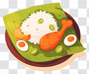 Nasi Lemak - Nasi Lemak With Fried Chicken Transparent PNG