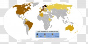 Coffee World Map Cafe - Coffea Transparent PNG