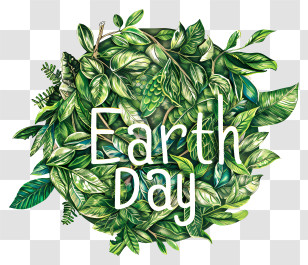 Earth Day - Green Leaves Design For Earth Day Transparent PNG