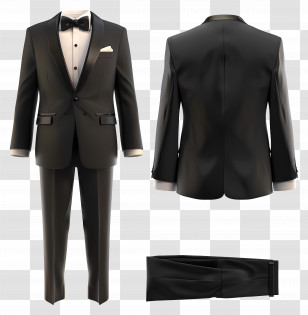 Black Formal Wear - Elegant Black Suit For Formal Events Transparent PNG