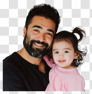 City Skyline - Smiling Father Holding Young Child Transparent PNG