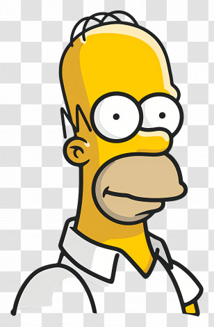Homer Simpson - Cartoon Character In White Shirt Transparent PNG