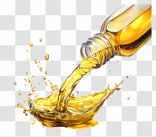 Cooking Oil - Pouring Golden Oil Transparent PNG