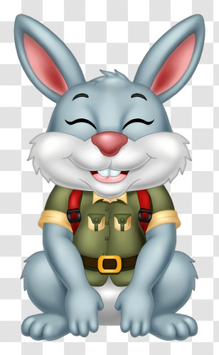 Cartoon Bunny - Cartoon Rabbit With A Backpack Transparent PNG