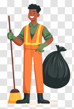 Cleaning Worker - Urban Sanitation Worker Transparent PNG