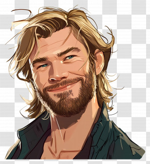 Chris Hemsworth - Happy Smiling Cartoon Man Transparent PNG