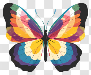 Butterfly - Multicolored Butterfly Illustration Transparent PNG