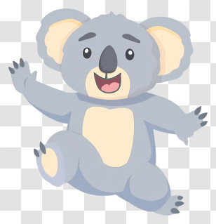 Cartoon Koala - Jumping Cute Koala Transparent PNG