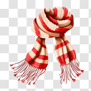 Scarf Day - Red And White Striped Scarf Transparent PNG