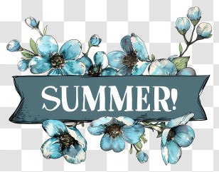 Summer - Summer Flowers Banner Transparent PNG