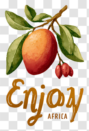 Enjoy Africa Logo - Juicy Mango Branch Label Transparent PNG