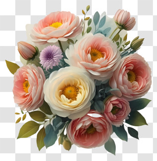 Cartoon - Beautiful Flower Bouquet Illustration Transparent PNG