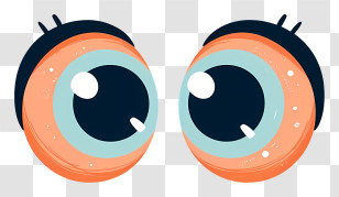 Cute Eyes - Cute Cartoon Eyes In Artistic Style Transparent PNG