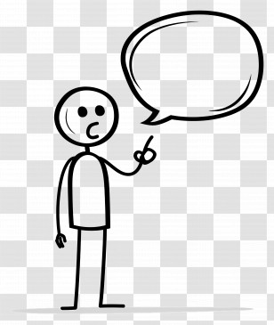 Stick Figure - Stick Figure With Empty Speech Bubble Transparent PNG