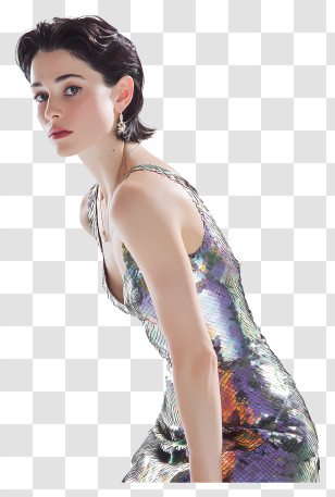 Elegant Woman - Elegant Sequin Fashion Model Transparent PNG