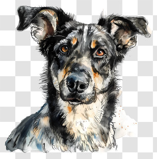 Dog - Watercolor Dog Portrait Transparent PNG