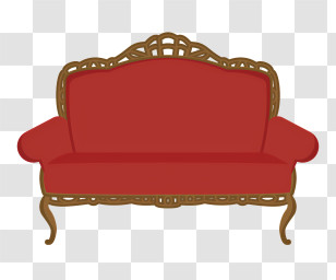 Icon - Vintage Red Sofa Transparent PNG
