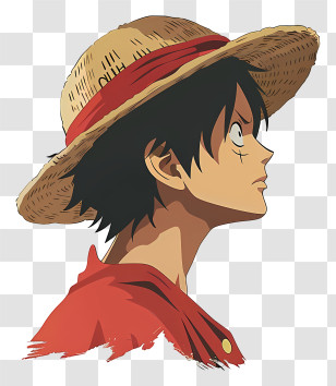One Piece Luffy - Animated Character In Straw Hat Illustration Transparent PNG